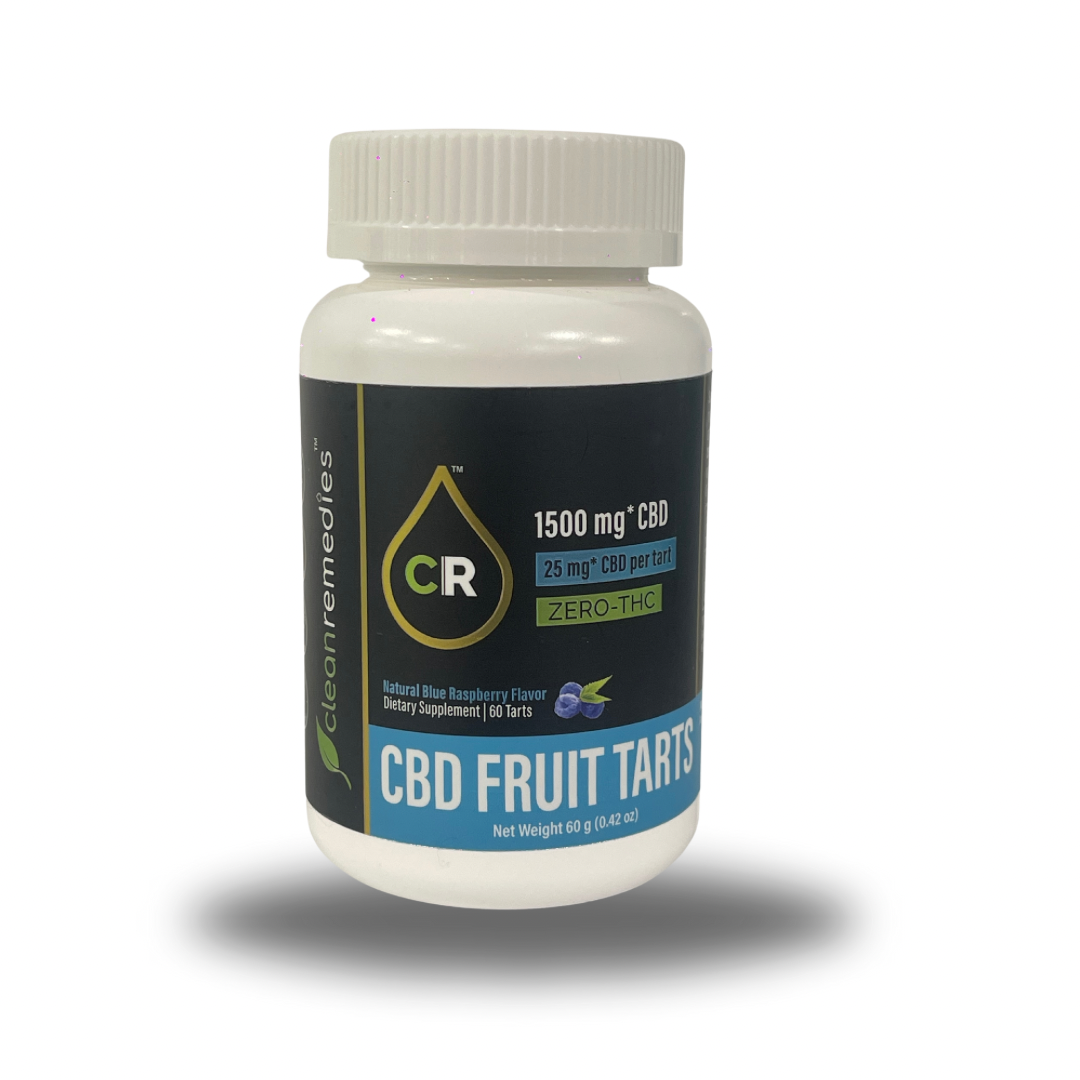 CBD Fruit Tarts 25mg CBD X 30 tarts (1,500mg CBD) Blue Raspberry Flavor