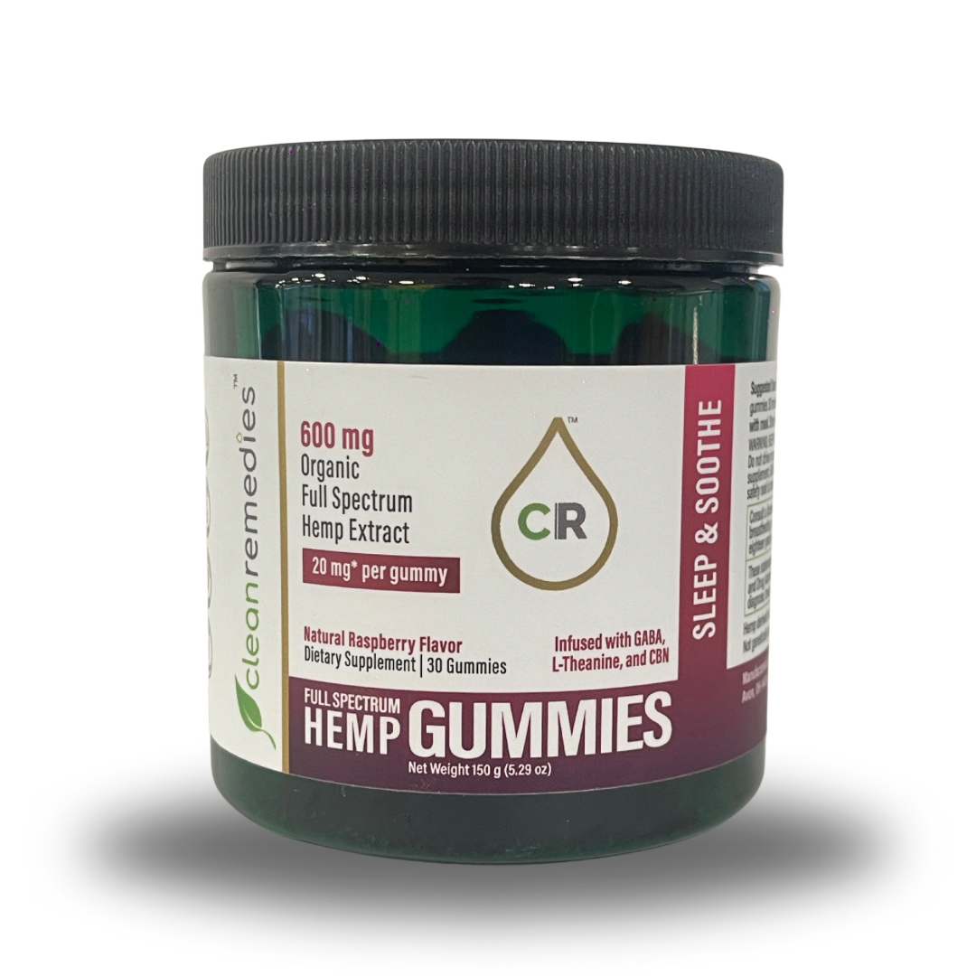 Sleep & Soothe Full Spectrum CBD Gummies (20mg x 30) 600mg total Raspberry flavor