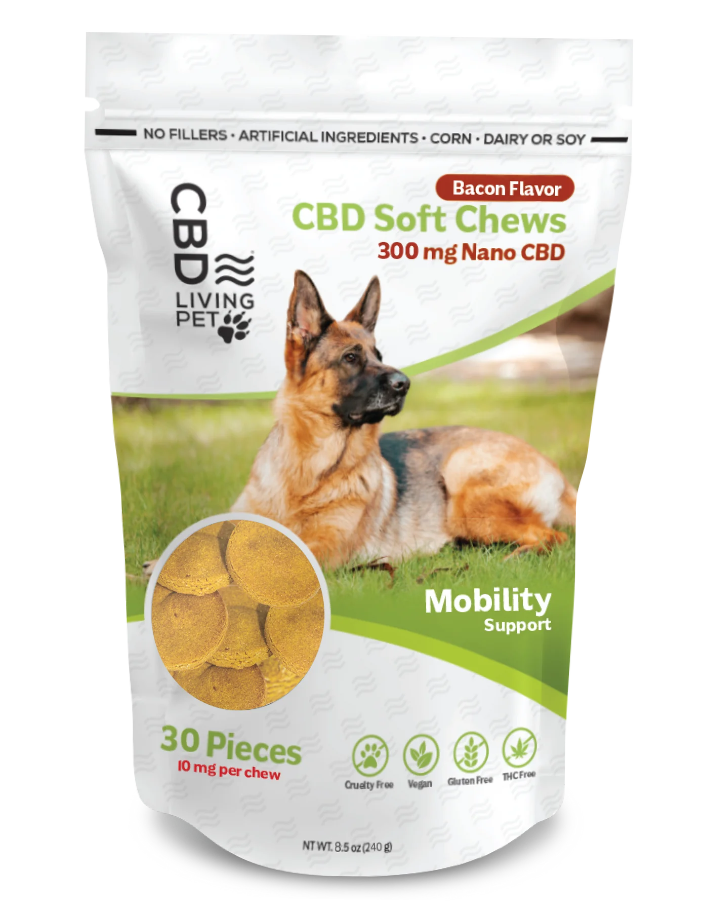 CBD Dog Mobility Support Soft Chews 300MG Nano CBD